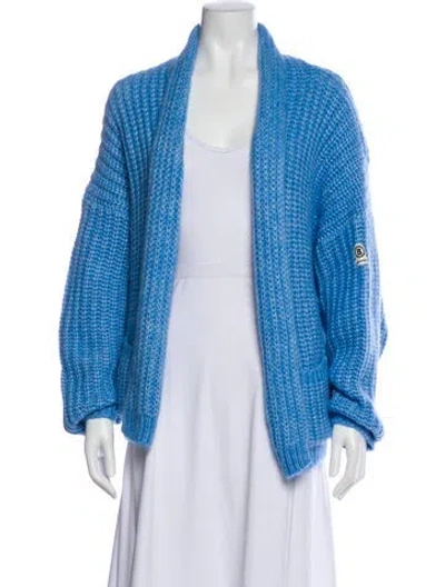 Pre-owned Bogner Alpaca Open Front Sweater In Blue