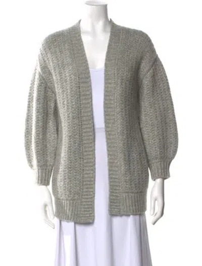 Pre-owned Bogner Alpaca Open Front Sweater In Gray