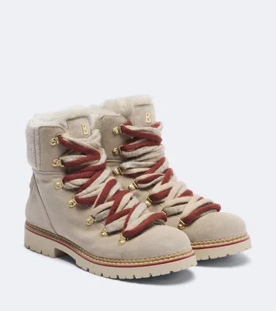 Bogner Andermatt Shearling-lined Suede Ankle Boots In Multi