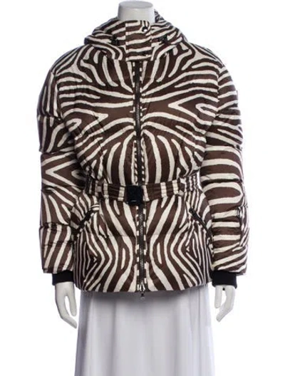 Pre-owned Bogner Animal Print Down Jacket In Brown