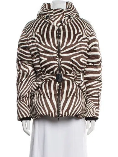 Pre-owned Bogner Animal Print Down Jacket W/ Tags In Brown