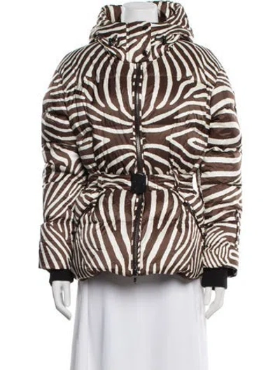Pre-owned Bogner Animal Print Down Jacket W/ Tags In Brown