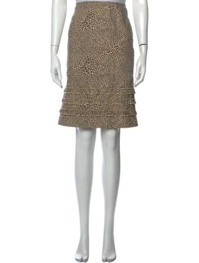 Pre-owned Bogner Animal Print Knee-length Skirt In Neutrals