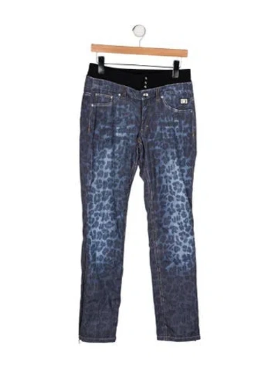 Pre-owned Bogner Animal Print Pants In Blue