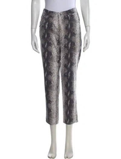 Pre-owned Bogner Animal Print Straight Leg Pants In Grey