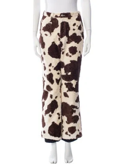 Pre-owned Bogner Animal Print Straight Leg Pants In Multicolor