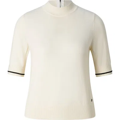 Bogner Antonia Virgin Wool And Silk Knit Shirt In White