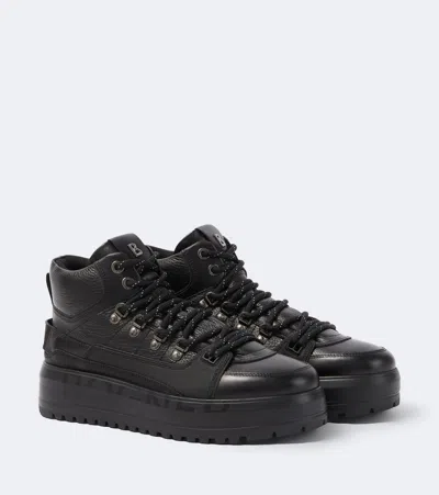 Bogner Antwerp Leather Lace-up Boots In Black