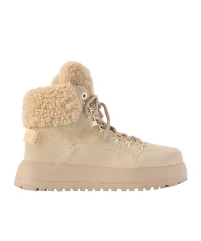 Bogner Antwerp Shearling-lined Suede Ankle Boots In Neutral