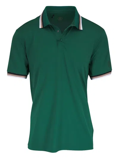Bogner Arik Striped-collar Polo Shirt In Green