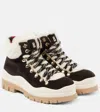 Bogner Arosa Shearling-lined Suede Lace-up Boots In Braun
