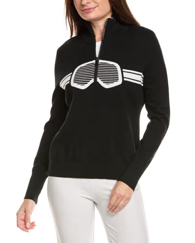 Bogner Azra2 Wool-blend 1/4-zip Sweater In Black