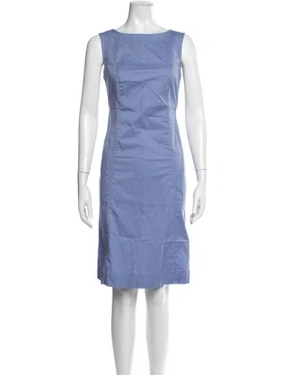 Pre-owned Bogner Bateau Neckline Knee-length Dress In Blue