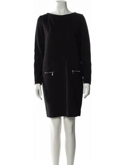 Pre-owned Bogner Bateau Neckline Mini Dress In Black