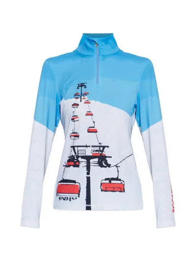 Bogner Beline Graphic-print Long-sleeve Top In Blue