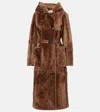 Bogner Belted Hooded Shearling Coat In Brown