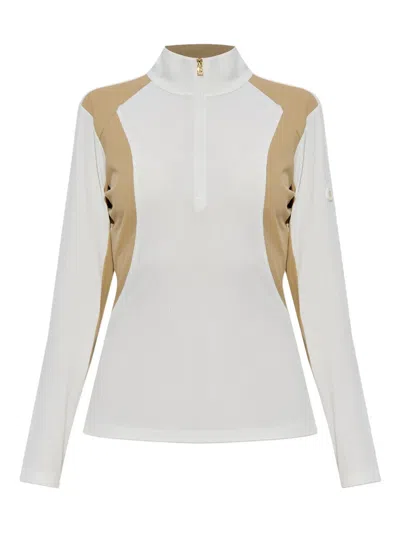 Bogner Benja Zip Ribbed Sweater In White