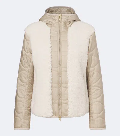 Bogner Bibi Quilted Teddy-trimmed Jacket In Neutral
