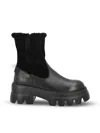 Bogner Shearling Lug-sole Boots In Black