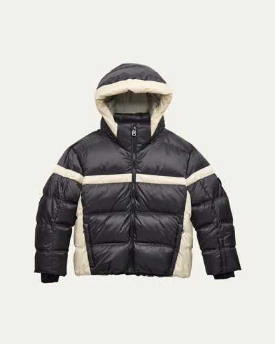 Bogner Kids' Boy's Two-toned Basti-d Puffer Jacket In Black/white