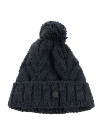 Pre-owned Bogner Cable Knit Wool-blend Beanie In Blue