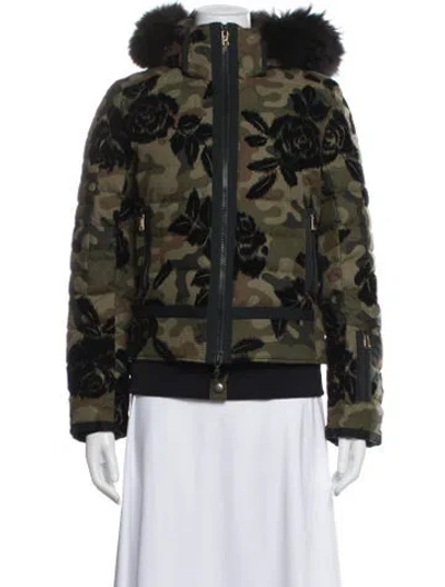 Pre-owned Bogner Camouflage Print Down Jacket In Green
