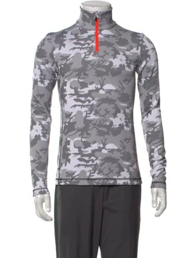 Pre-owned Bogner Camouflage Print Mock Neck In Grey