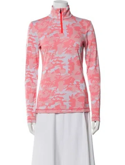 Pre-owned Bogner Camouflage Print Mock Neck Top In Pink