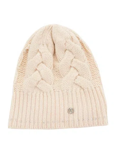 Pre-owned Bogner Cashmere Cable Knit Hat In Neutrals