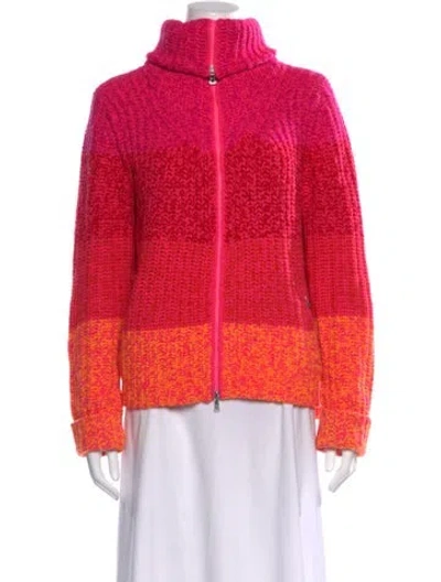 Pre-owned Bogner Cashmere Colorblock Pattern Sweater In Pink
