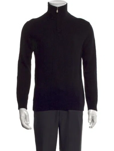 Pre-owned Bogner Cashmere Mock Neck Pullover In Black