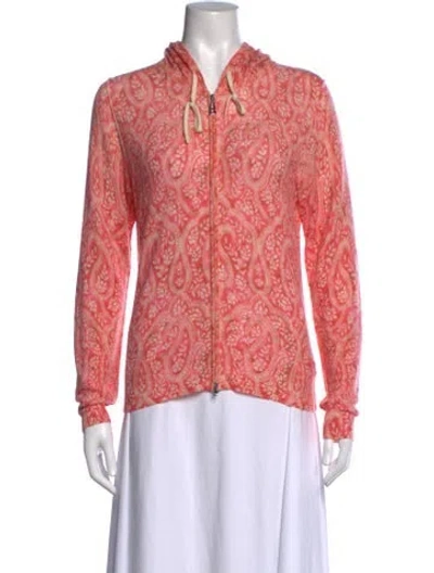 Pre-owned Bogner Cashmere Paisley Print Sweater In Pink
