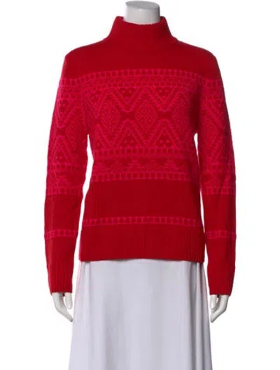 Pre-owned Bogner Cashmere Patterned Sweater In Red