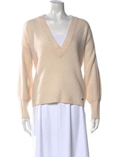 Pre-owned Bogner Cashmere V-neck Sweater In Neutral