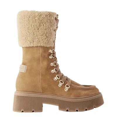 Bogner Casual Suede Leather Boots In Neutral
