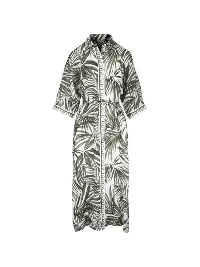 Bogner Catelyn Leaf-print Dress In Multi