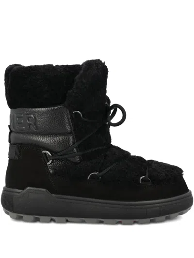 Bogner Lace-up Shearling Boots In Black