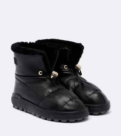 Bogner Chamonix Leather Snow Boots In Black