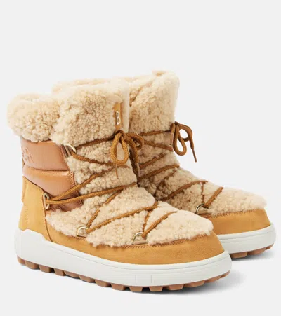 Bogner Chamonix S 10 Shearling-trimmed Snow Boots In Braun