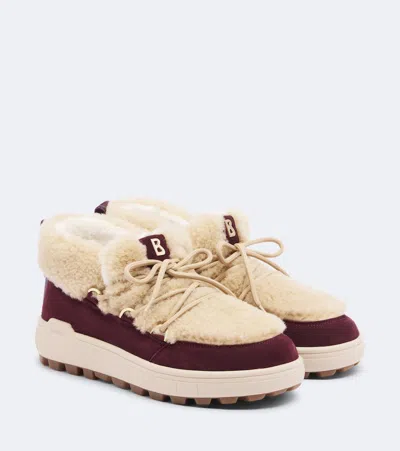 Bogner Chamonix Suede And Shearling Snow Boots In Animal Print