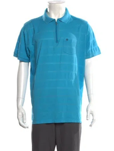 Pre-owned Bogner Collar Short Sleeve Polo Shirt In Blue