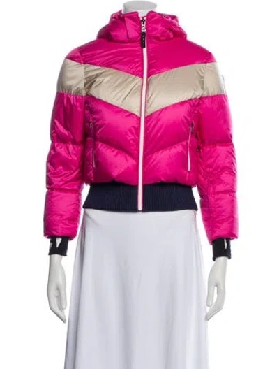 Pre-owned Bogner Colorblock Pattern Bomber Jacket In Pink