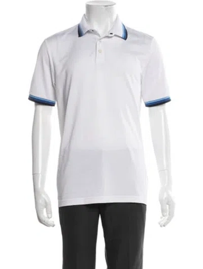 Pre-owned Bogner Colorblock Pattern Collar Polo Shirt In White