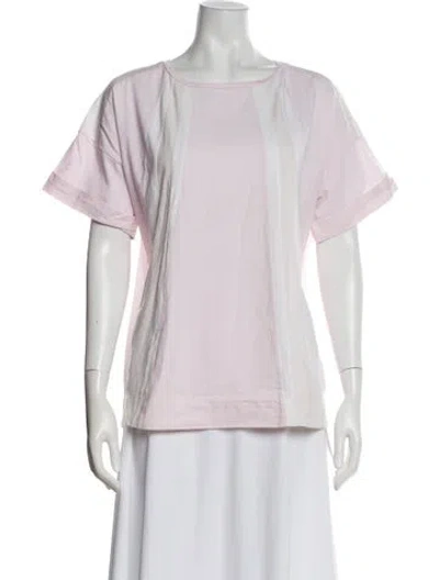 Pre-owned Bogner Colorblock Pattern Crew Neck T-shirt In Pink