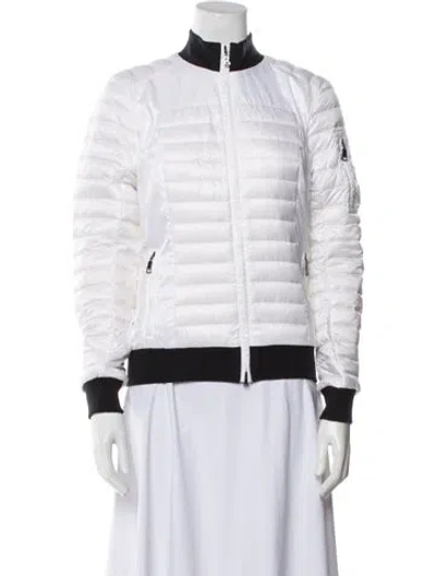 Pre-owned Bogner Colorblock Pattern Down Coat In White