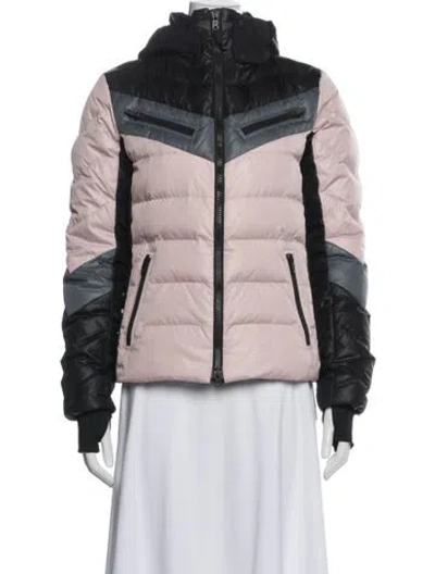 Pre-owned Bogner Colorblock Pattern Down Jacket In Pink