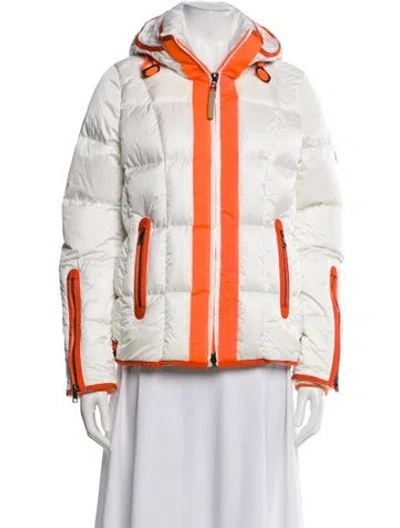 Pre-owned Bogner Colorblock Pattern Down Jacket In White