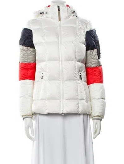 Pre-owned Bogner Colorblock Pattern Down Jacket In White