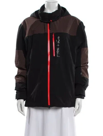 Pre-owned Bogner Colorblock Pattern Faux Fur Coat In Black