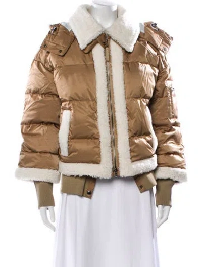 Pre-owned Bogner Colorblock Pattern Faux Fur Jacket In Neutral